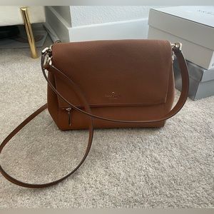 Kate Spade Leila Flap Shoulder Bag in Warm Gingerbread